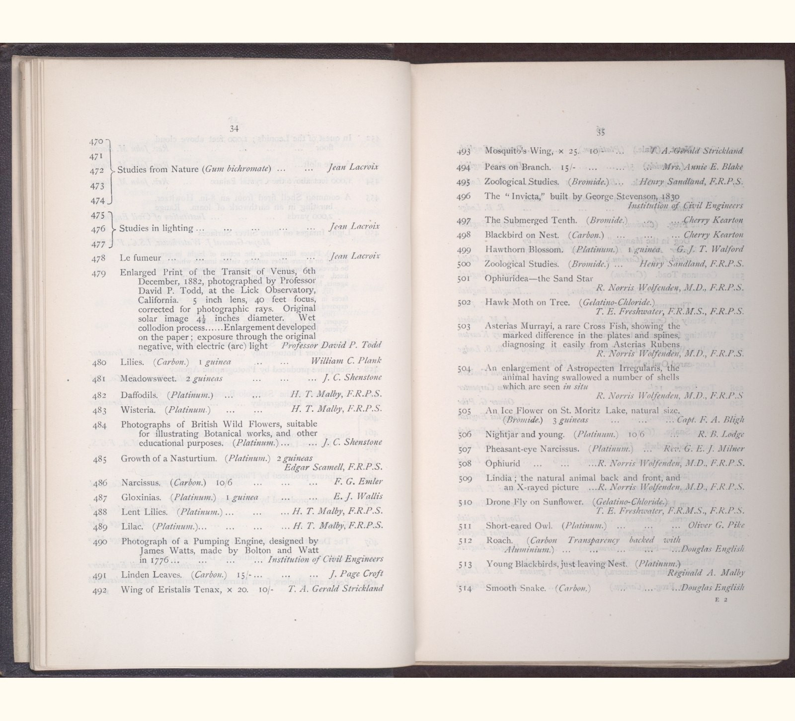 large scanned catalogue page