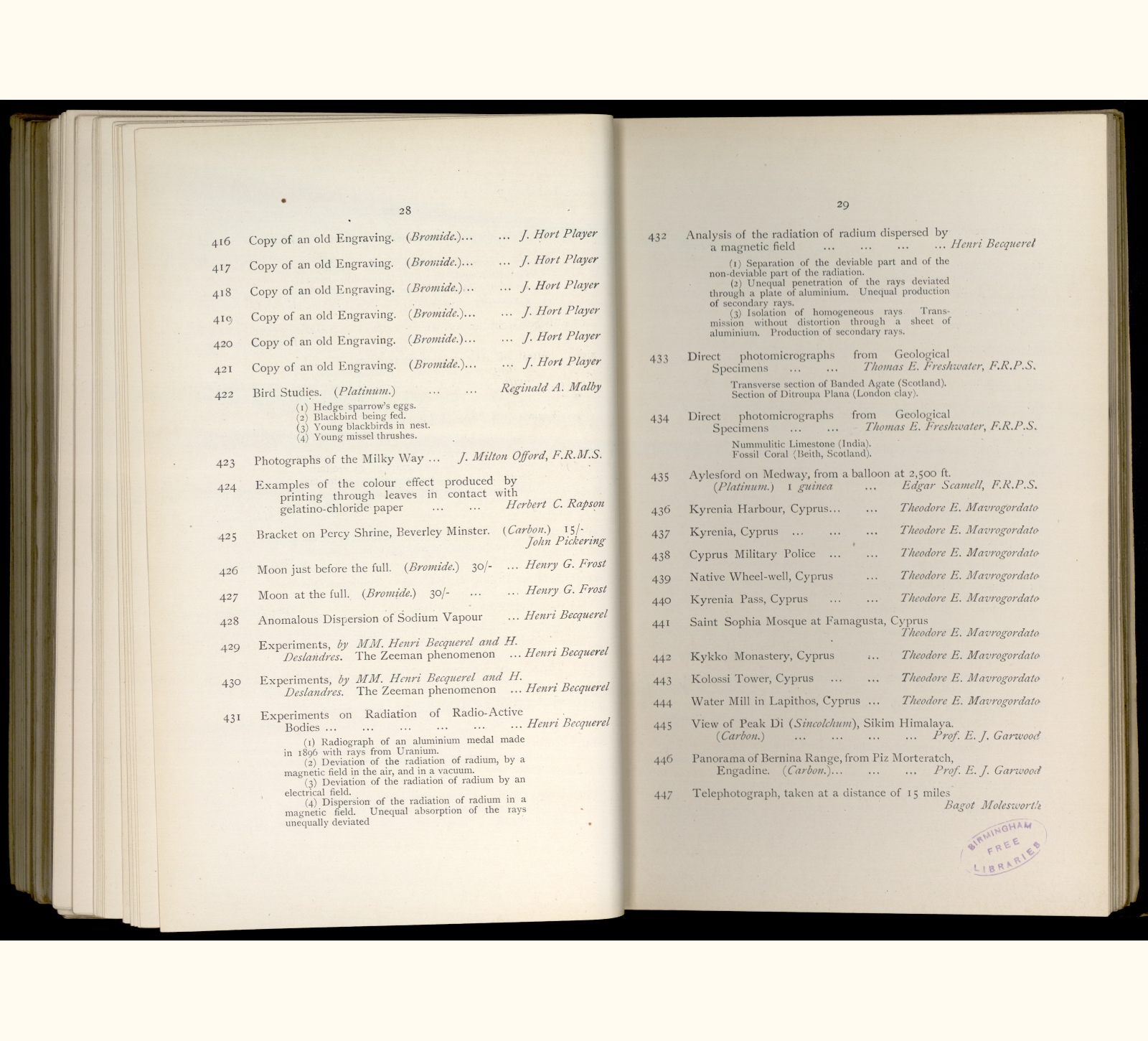 large scanned catalogue page