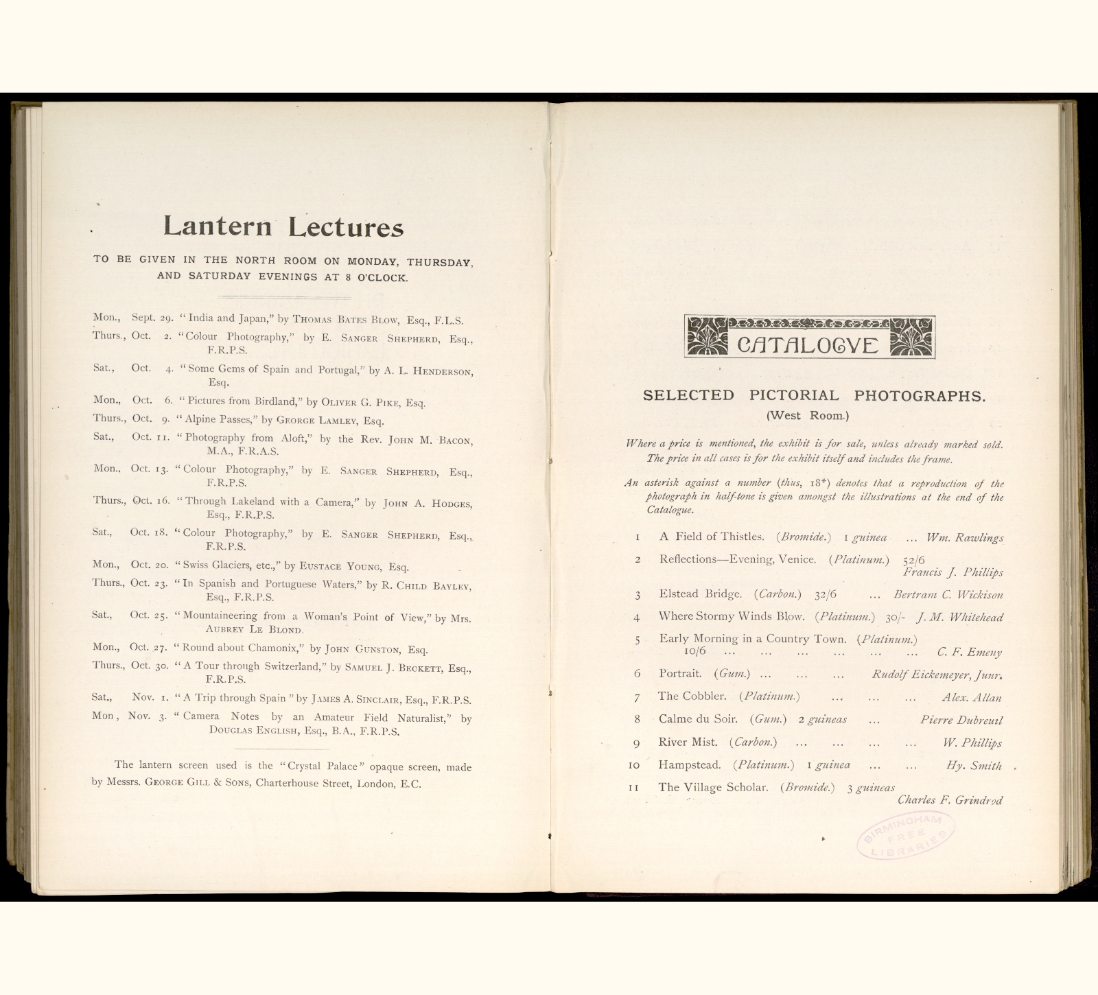 large scanned catalogue page
