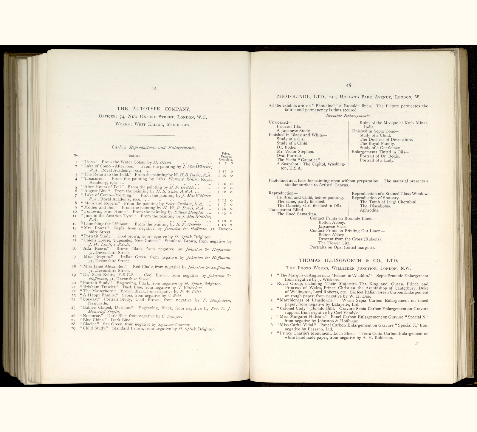 large scanned catalogue page