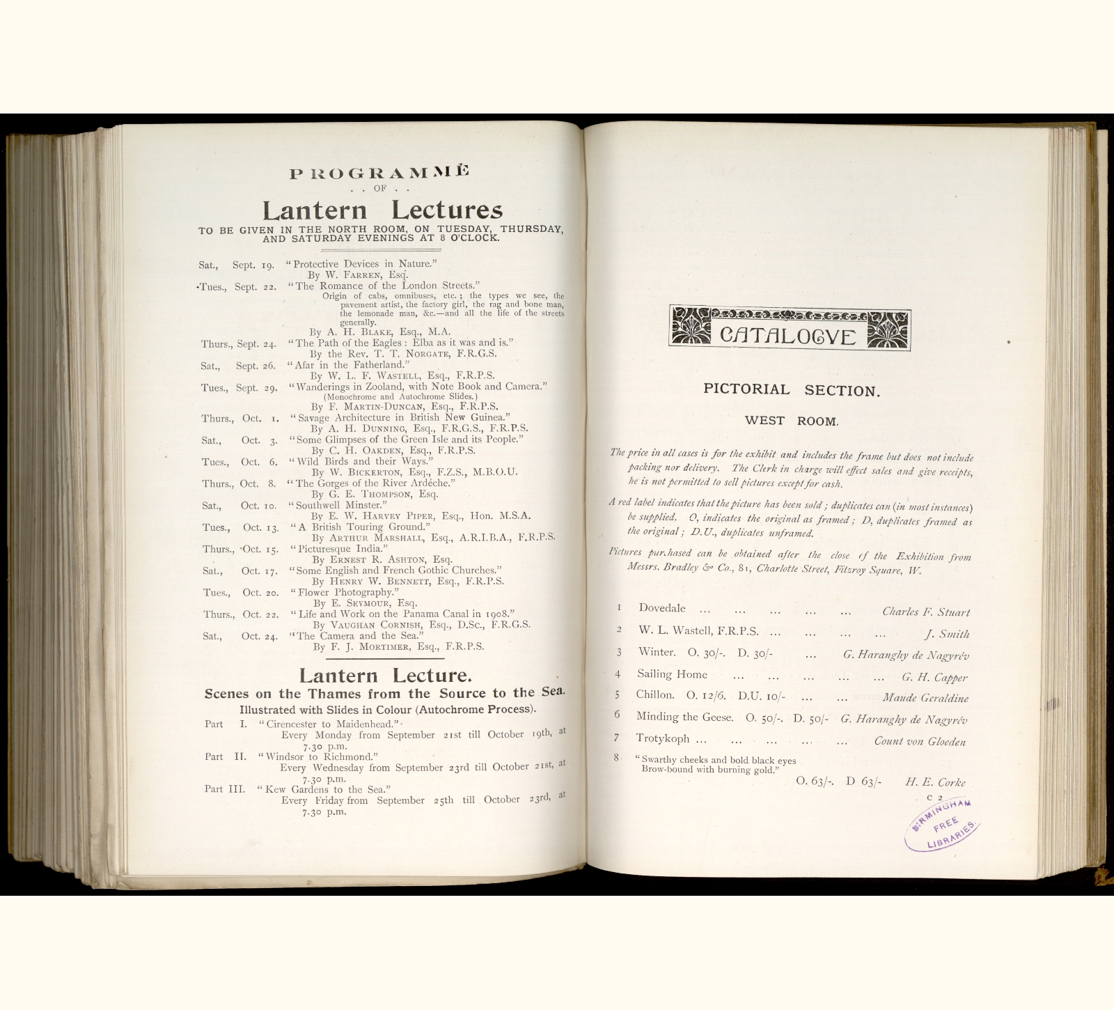 1908 Fifty-third Annual Exhibition of the Royal Photographic Society of Great Britain