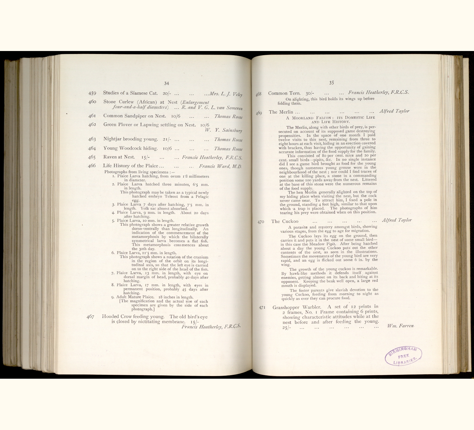 large scanned catalogue page