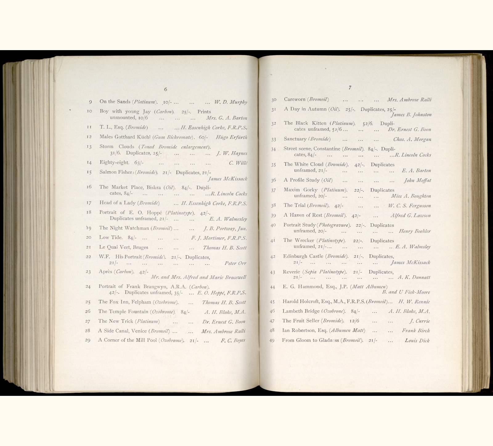 large scanned catalogue page
