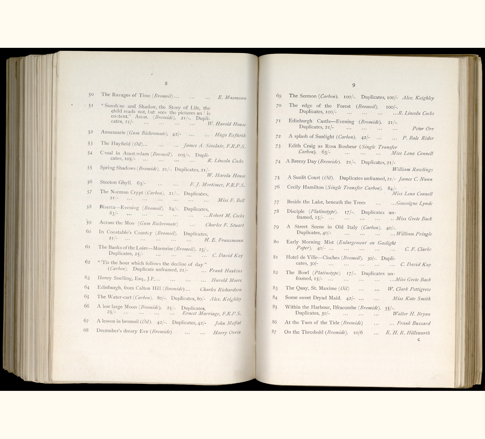 large scanned catalogue page