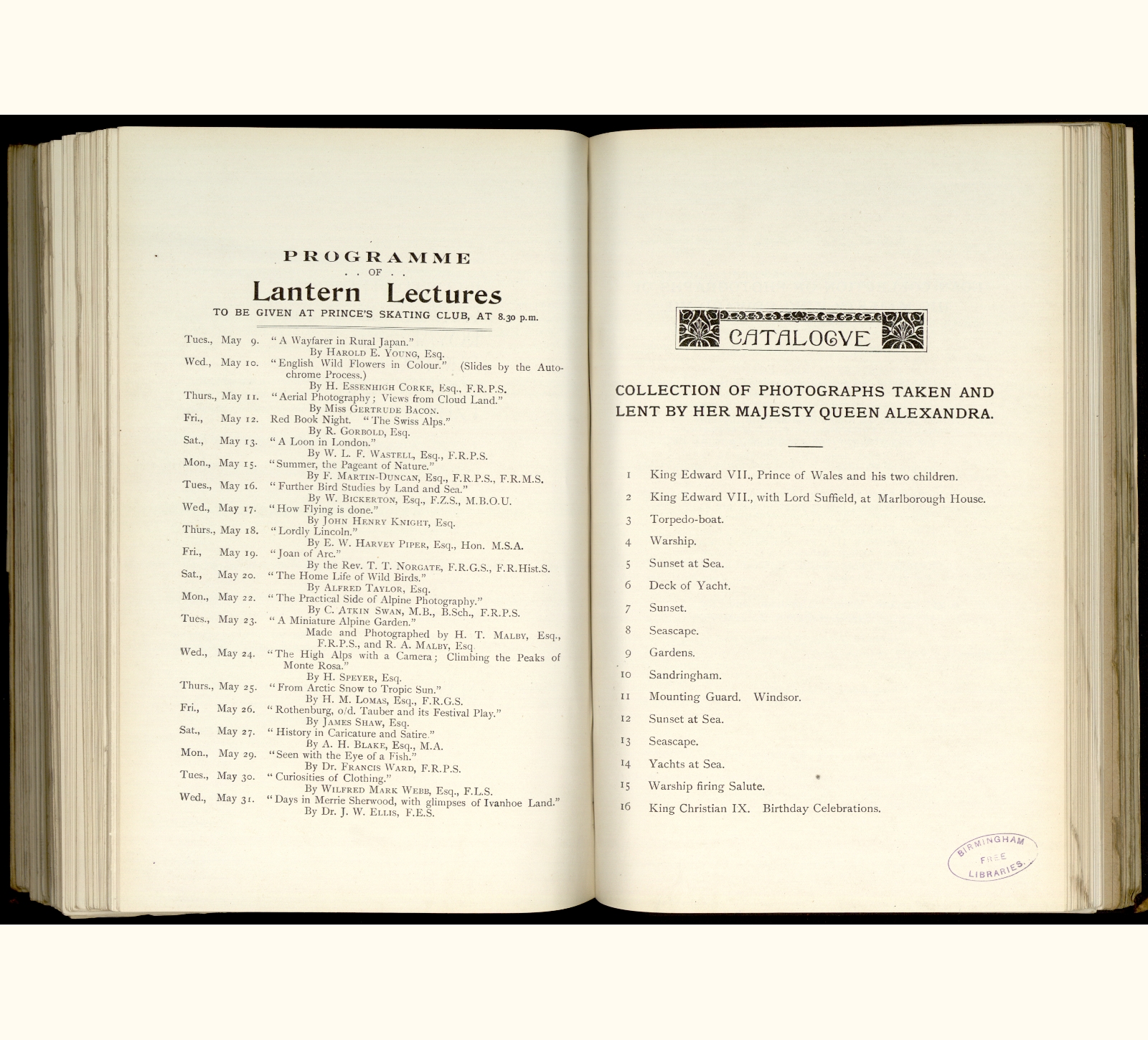 large scanned catalogue page
