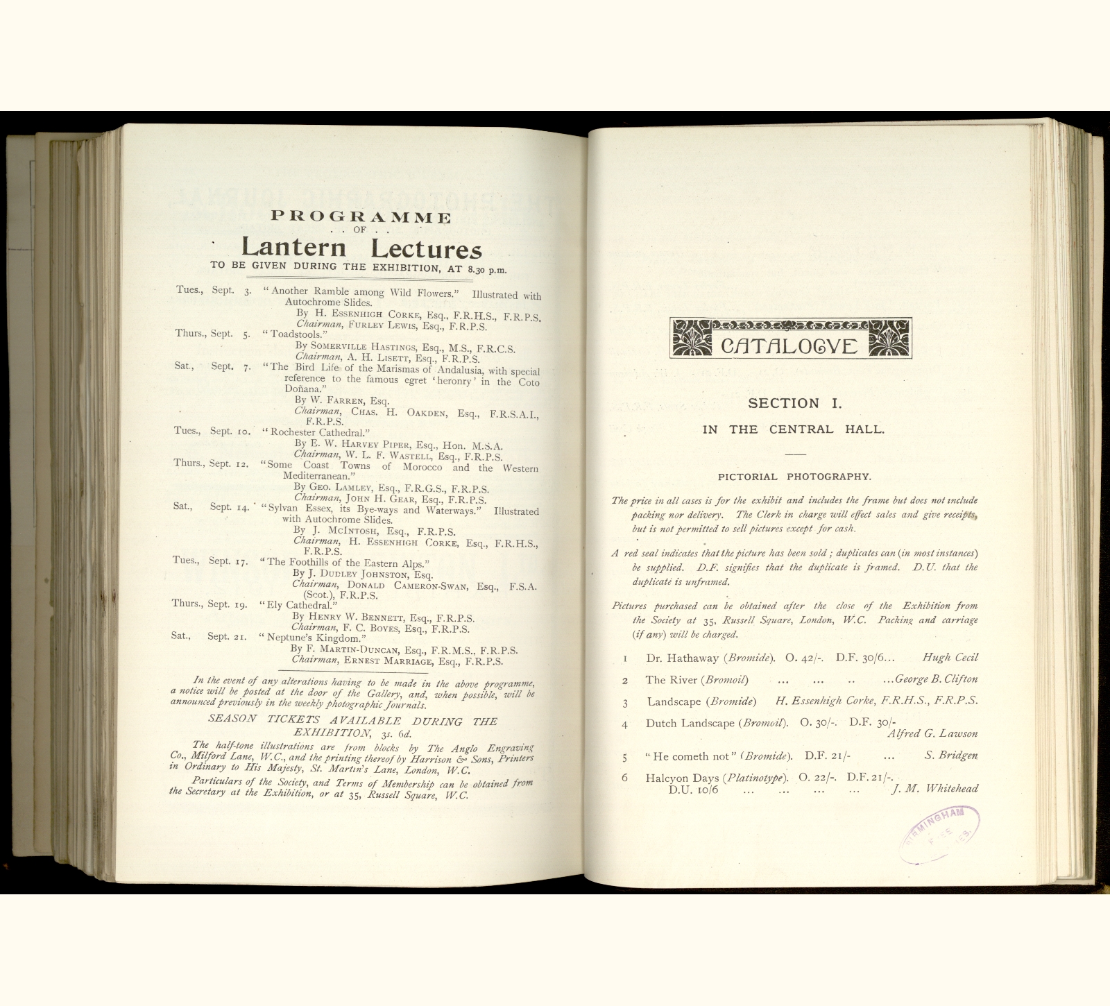 large scanned catalogue page