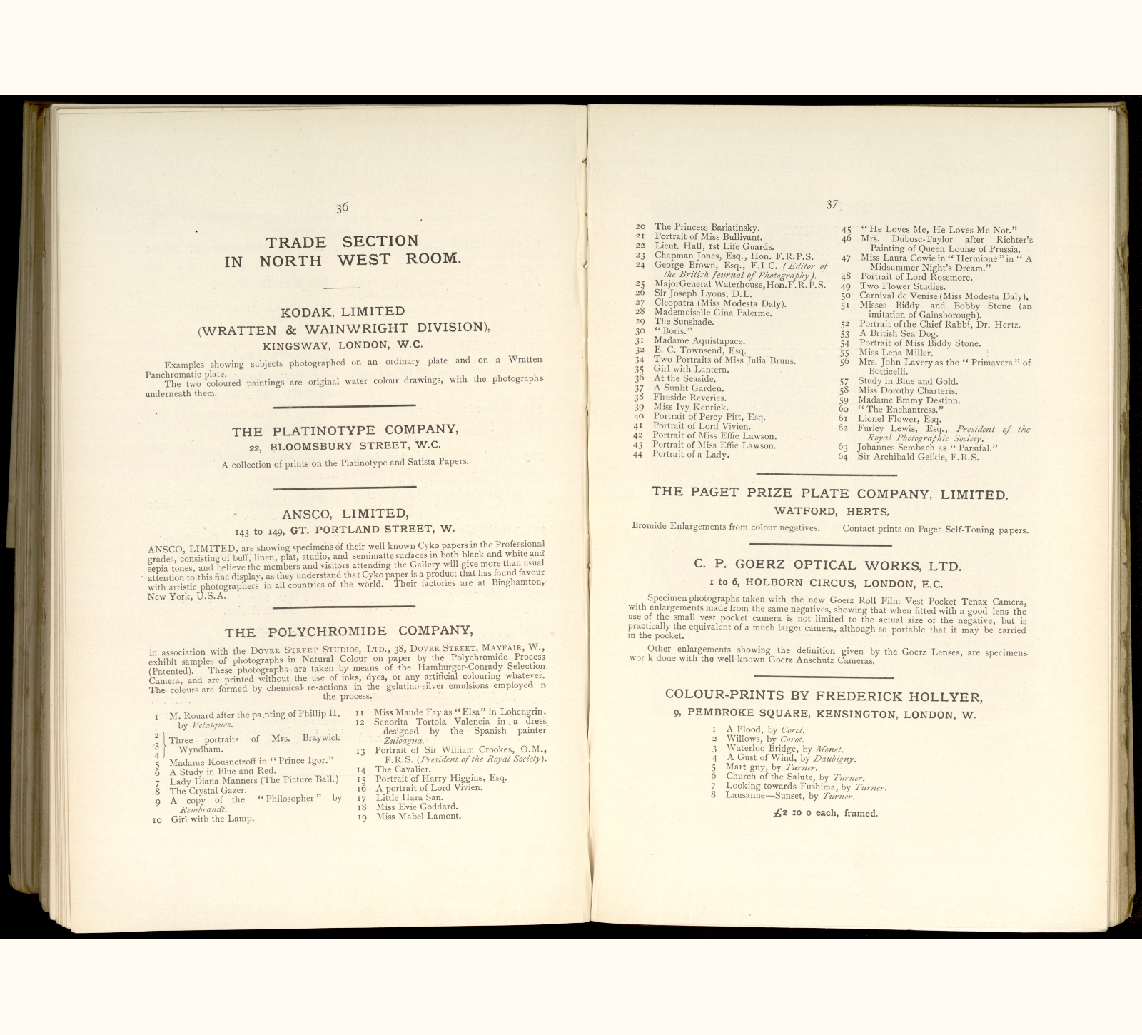 large scanned catalogue page
